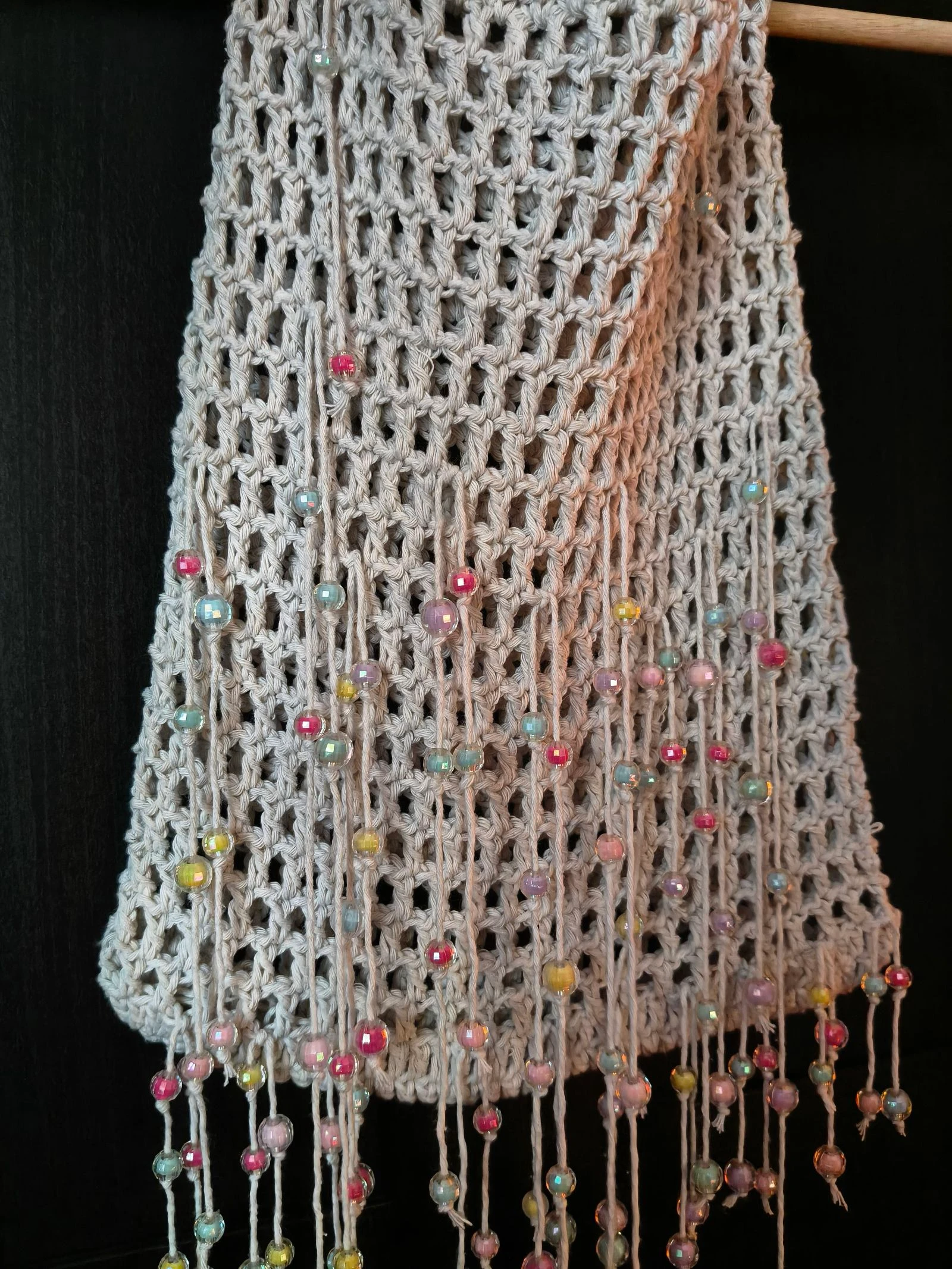 Handgemaakte bohemien kralenhaaknettas – photo 5